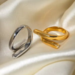 Load image into Gallery viewer, Olive Bypass Ring - 18K Gold-Plated &amp; Silver-Plated
