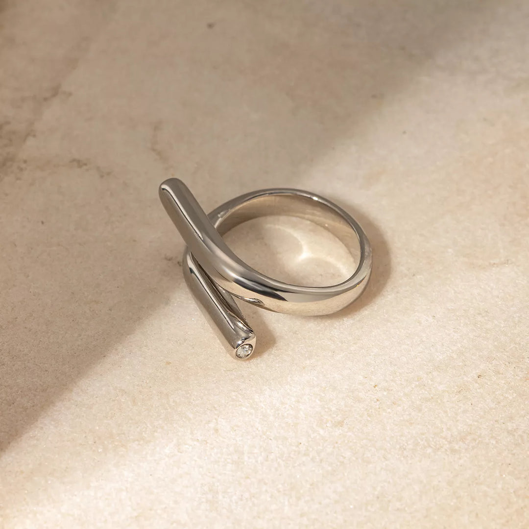 Olive Bypass Ring - 18K Gold-Plated & Silver-Plated