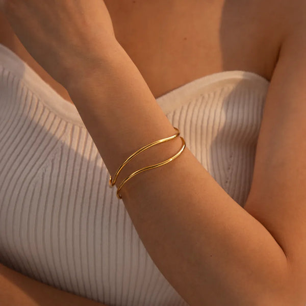 Orélia Cuff Bracelet - 18K Gold-Plated