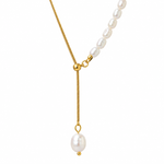 Load image into Gallery viewer, Pearlise Gold Pearl Necklace – 18K Gold-Plated
