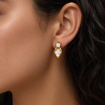 Load image into Gallery viewer, Perry Geometric Crystal Earrings – 18K Gold-Plated
