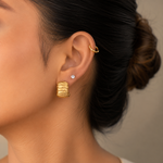 Load image into Gallery viewer, Rae Hollow Hoop Earrings – 14K Gold-Plated
