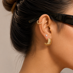 Load image into Gallery viewer, Rae Hollow Hoop Earrings – 14K Gold-Plated

