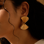 Load image into Gallery viewer, Rapha Fan-Shaped Earrings - 18K Gold-Plated
