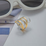 Load image into Gallery viewer, Reese Twisted Multi-Layer Open Ring – 18K Gold-Plated
