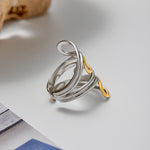 Load image into Gallery viewer, Reese Twisted Multi-Layer Open Ring – 18K Gold-Plated
