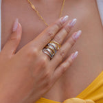 Load image into Gallery viewer, Reese Twisted Multi-Layer Open Ring – 18K Gold-Plated

