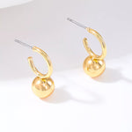 Load image into Gallery viewer, Ria Ball Hoop Earrings- 18K Gold-Plated

