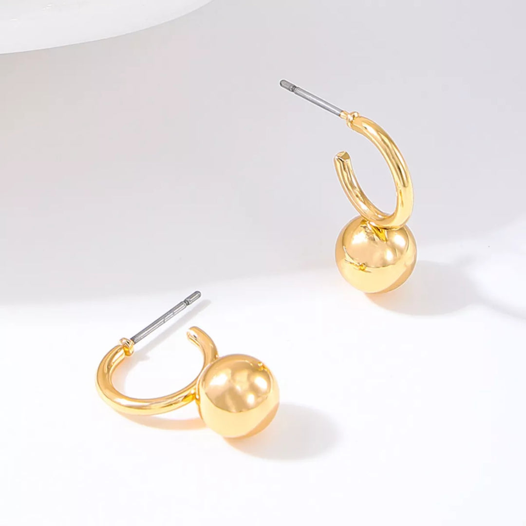 Ria Ball Hoop Earrings- 18K Gold-Plated