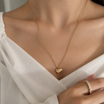 Load image into Gallery viewer, Roséa Heart Pendant Necklace – 18K Gold-Plated
