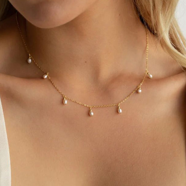 Rosalie Pearl Tassel Necklace – 14K Gold-Plated