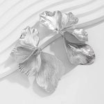 Load image into Gallery viewer, Rosine Oversized Sculptural Leaf Earrings - Stainless Steel
