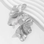 Load image into Gallery viewer, Rosine Oversized Sculptural Leaf Earrings - Stainless Steel
