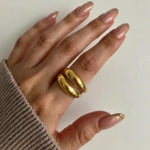 Load image into Gallery viewer, Sahira Double-Layered Ring - 18K Gold-Plated
