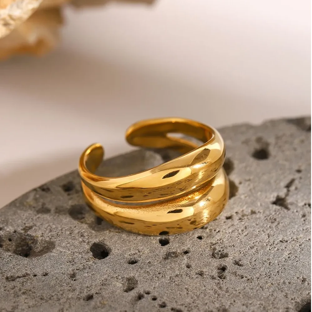 Sahira Double-Layered Ring - 18K Gold-Plated