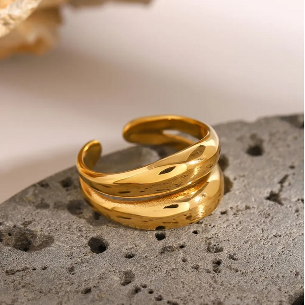Sahira Double-Layered Ring - 18K Gold-Plated