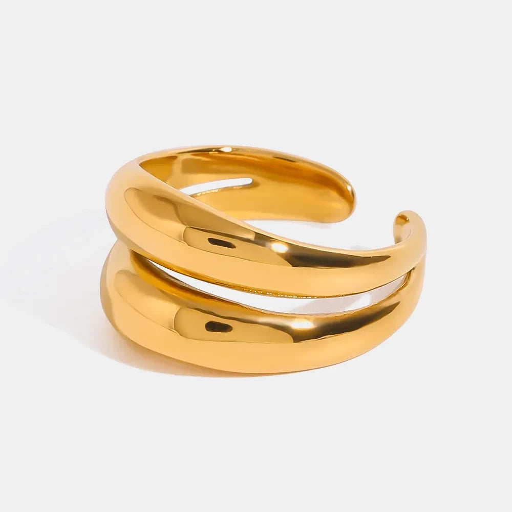 Sahira Double-Layered Ring - 18K Gold-Plated