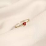 Load image into Gallery viewer, Selina Zircon Heart Adjustable Ring – 925 Sterling Silver &amp; 14K Gold-Plated
