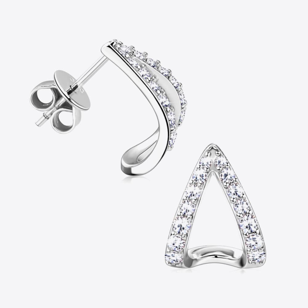 Moah Minimalist Moissanite Earrings – 925 Sterling Silver