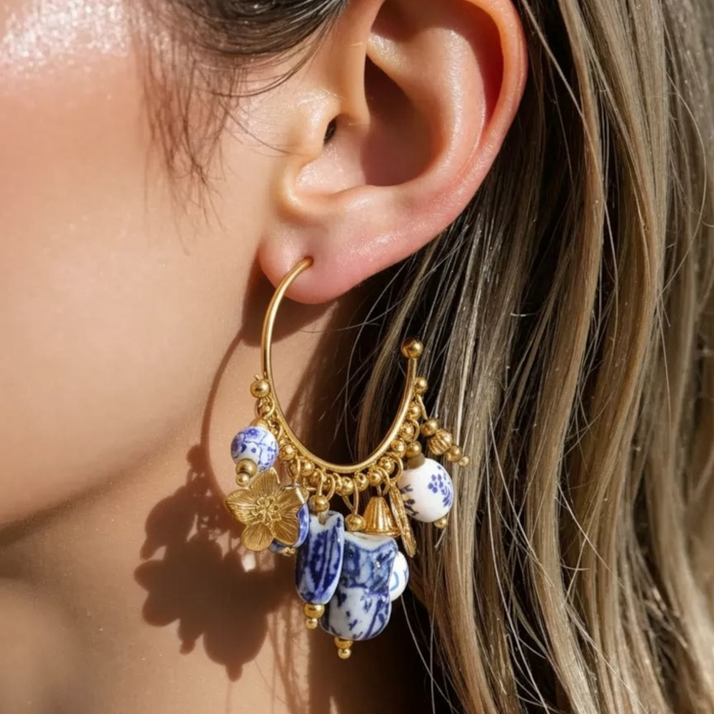 Aurelia Vintage Hoop Earrings – 18K Gold-Plated