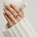 Load image into Gallery viewer, Liberté Enamel Drip Ring – 18K Gold-Plated
