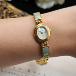 Load image into Gallery viewer, Solenne Jade &amp; Mother of Pearl Watch – Quartz Watch
