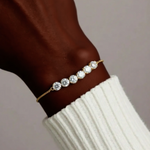 Load image into Gallery viewer, Maevy Adjustable Crystal Charm Bracelet  - Gold-Plated
