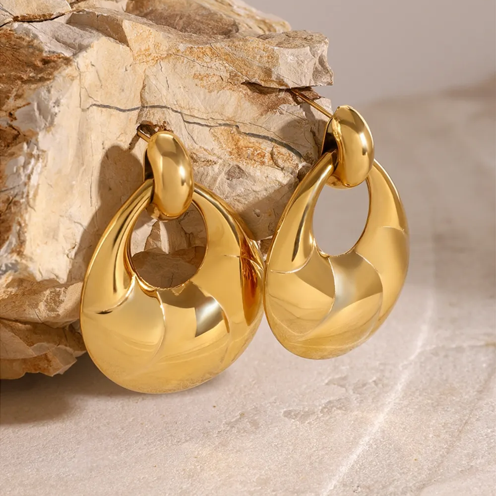 Stainless Steel Teardrop Shape Earrings