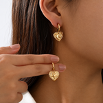 Load image into Gallery viewer, Shay Heart Earrings - 18K Gold-Plated
