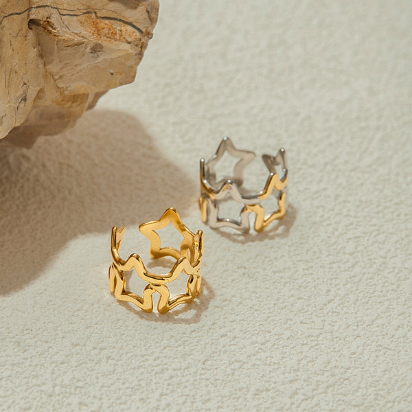Sirena Star Open Ring – 18K Gold-Plated & Two-Tone