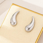 Load image into Gallery viewer, Solara Teardrop Stud Earrings – 18K Gold-Plated &amp; Silver
