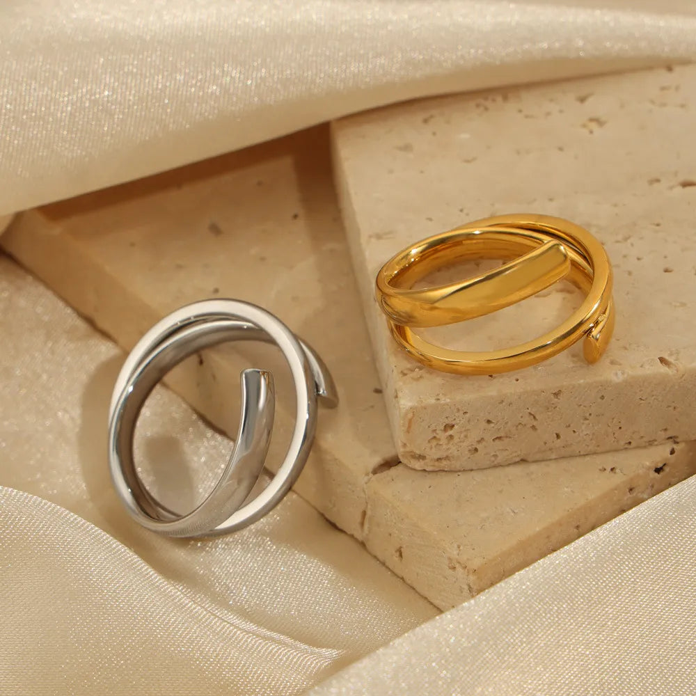 Solil Layered Wrap Ring – Gold & Silver-Plated 