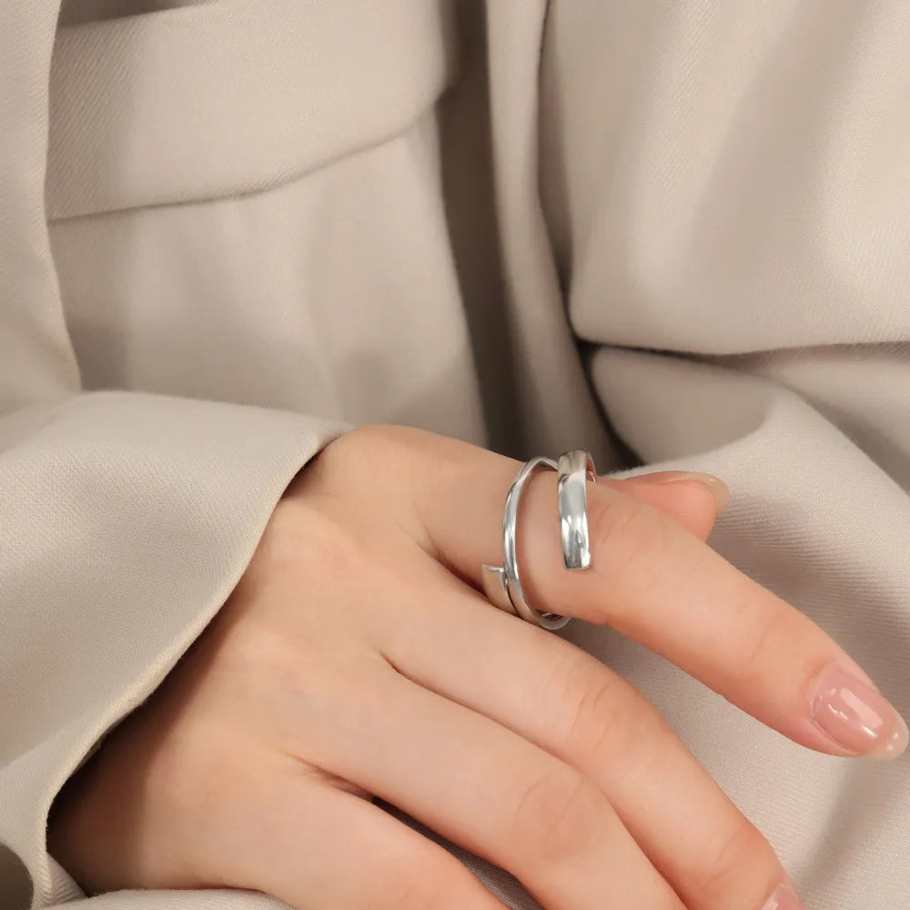 Solil Layered Wrap Ring – Gold & Silver-Plated 