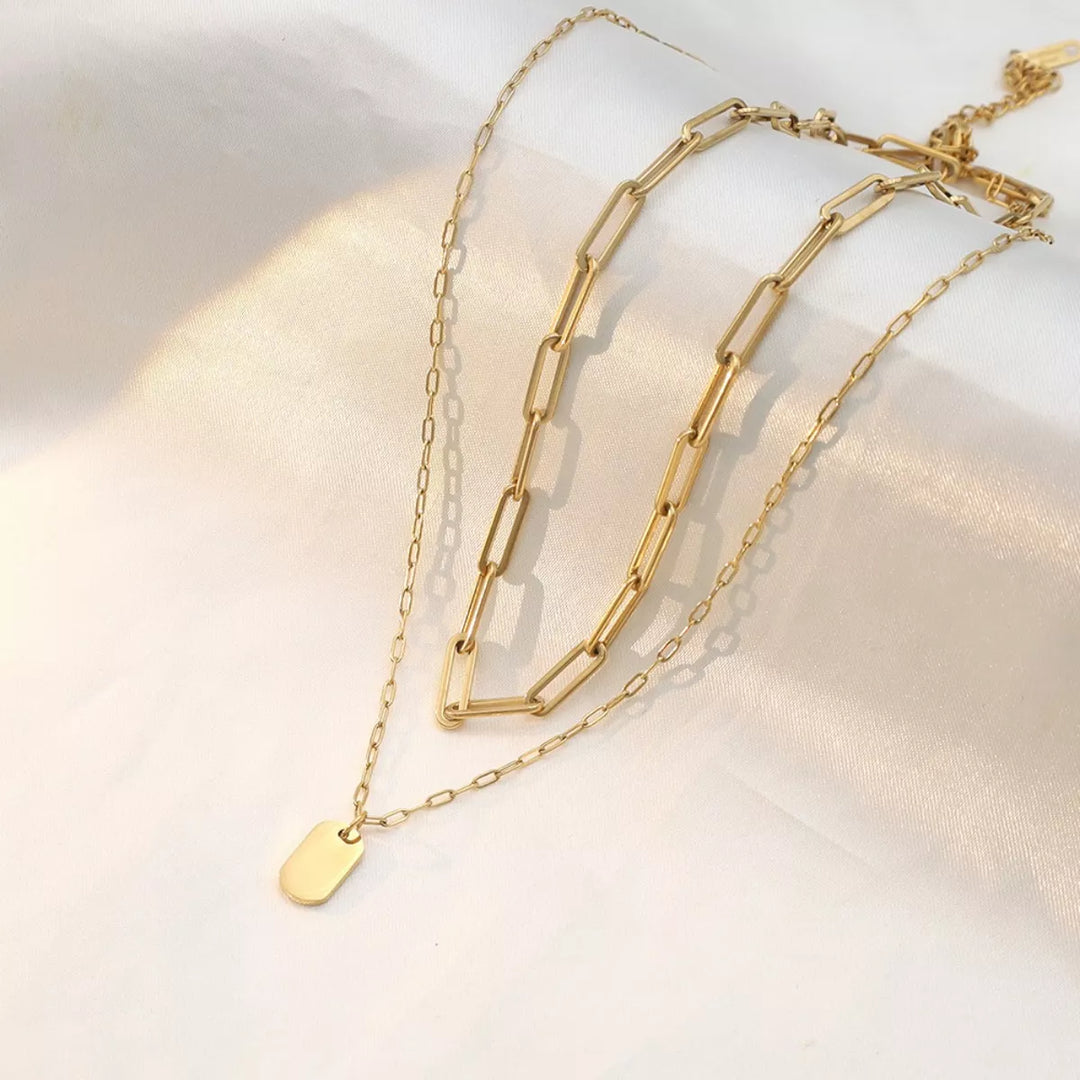 Soraya Double Layer Necklace – 18K Gold-Plated
