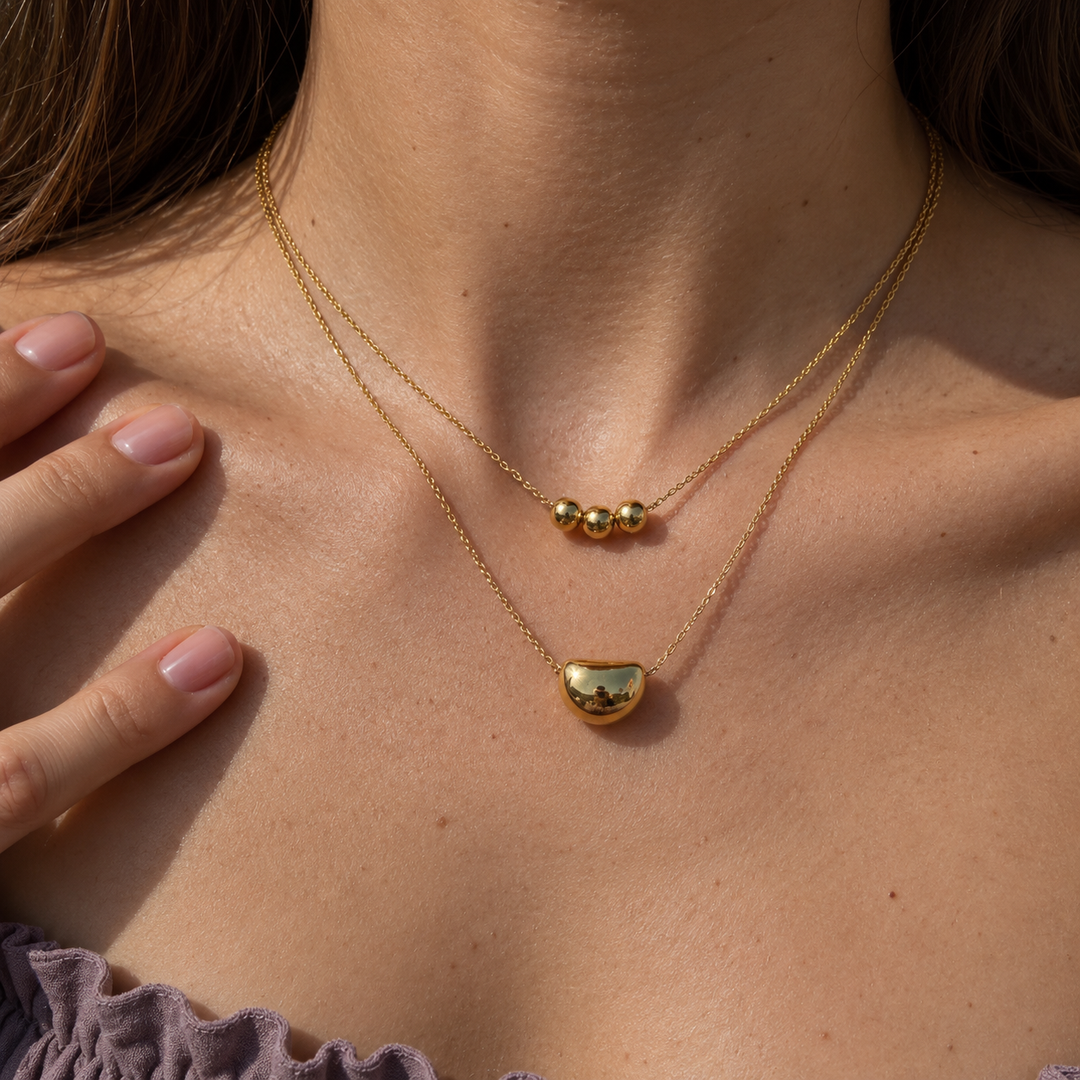 Sorelle Double Layer Necklace – 18K Gold-Plated