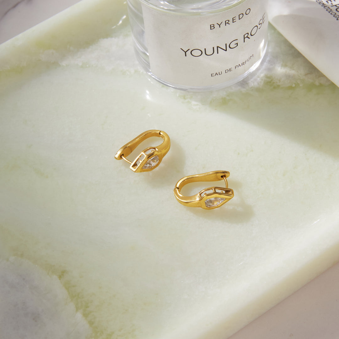 Sutton Snake Huggie Earrings Zirconia – 18K Gold-Plated