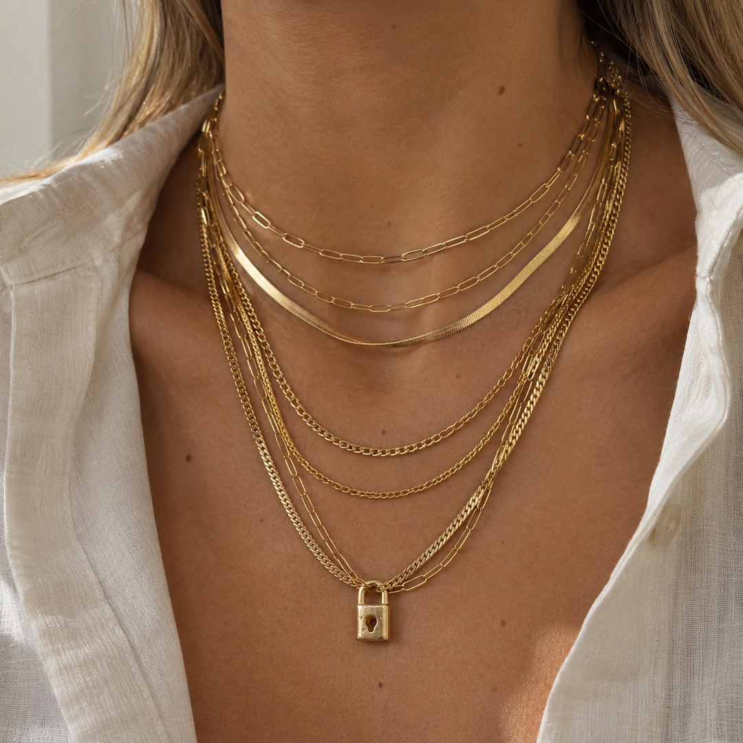 Sylara Multi-Layer Necklace – 18K Gold-Plated Stainless Steel