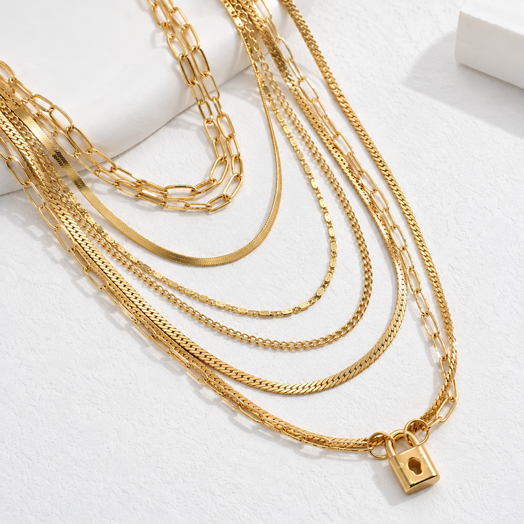 Sylara Multi-Layer Necklace – 18K Gold-Plated Stainless Steel
