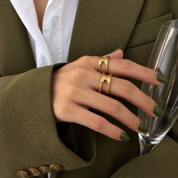 Tatiane Double Layer Ring – 18K Gold-Plated
