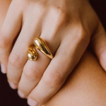 Load image into Gallery viewer, Ella Water Drop Gold Ring – 18K Gold-Plated
