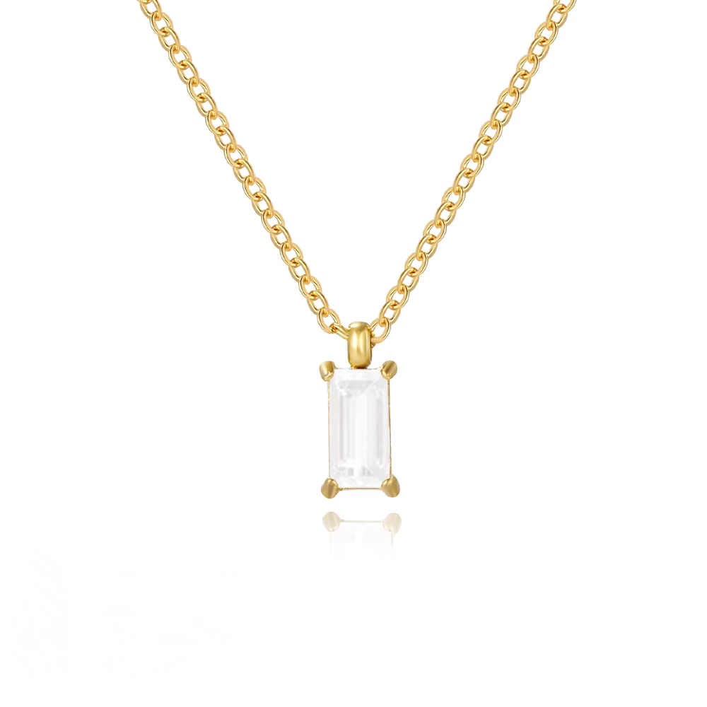 Eugenie Zircon Pendant Necklace – Gold & Silver-Plated