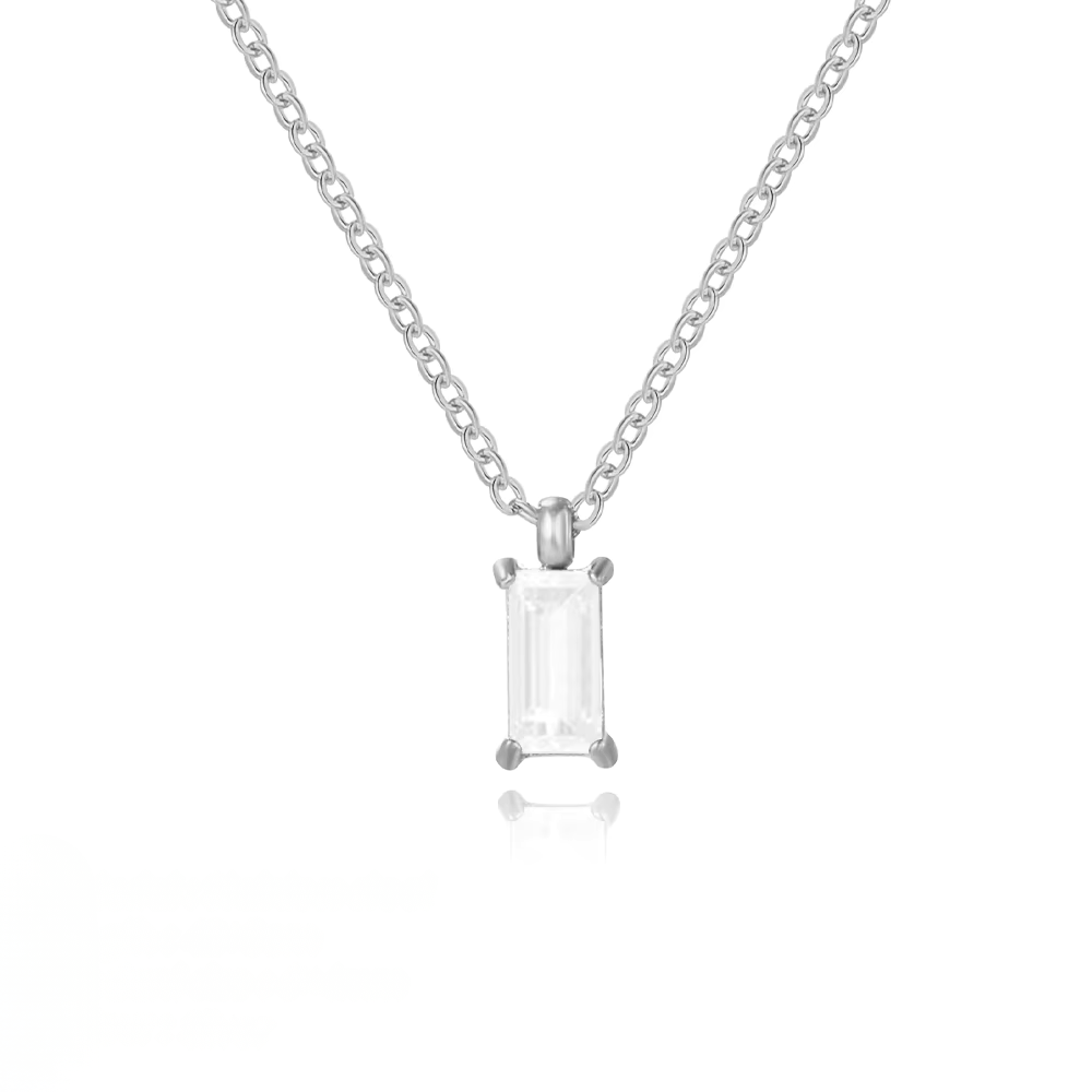 Eugenie Zircon Pendant Necklace – Gold & Silver-Plated