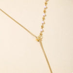 Load image into Gallery viewer, Valéria Y Pearl Necklace – 18K Gold-Plated

