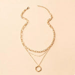 Load image into Gallery viewer, Virelle Triple Layer Pendant Necklace – 18K Gold-Plated &amp; Silver-Plated
