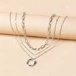 Load image into Gallery viewer, Virelle Triple Layer Pendant Necklace – 18K Gold-Plated &amp; Silver-Plated
