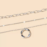 Load image into Gallery viewer, Virelle Triple Layer Pendant Necklace – 18K Gold-Plated &amp; Silver-Plated

