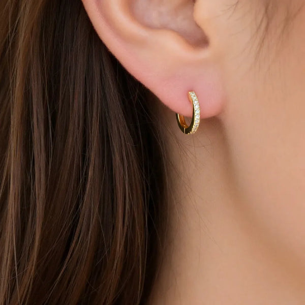 Vireon Moissanite Hoop Earrings – 925 Sterling Silver & 18K Gold-Plated