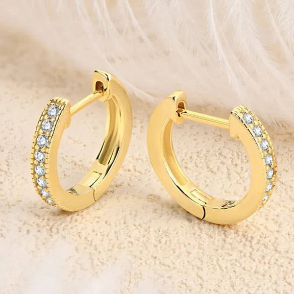 Vireon Moissanite Hoop Earrings – 925 Sterling Silver & 18K Gold-Plated