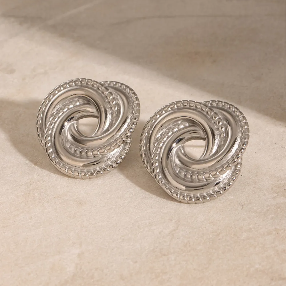 Vivia Texture Stud Earrings - 18K Gold-Plated