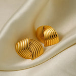 Load image into Gallery viewer, Vivia Texture Stud Earrings - 18K Gold-Plated
